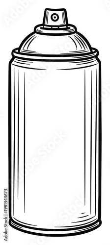 A simple graphic line drawing of an aerosol spray can with a nozzle for various industrial and creative applications