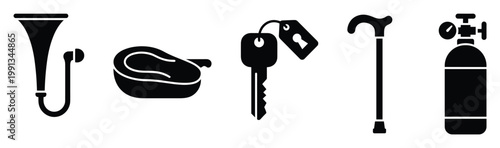 Handy everyday items including hearing device, food, vehicle access, mobility support, and vital medical equipment for convenience visuals