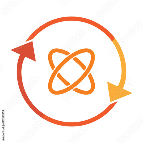 Orange infinity symbol with circular arrows