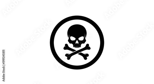 Black Skull and Crossbones Symbol.