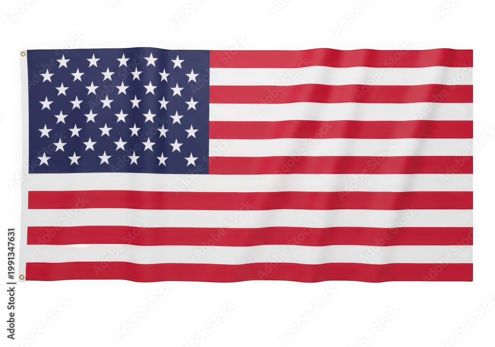 Obraz premium The flag of the united states of america with red and white stripes and blue canton isolated on transparent background