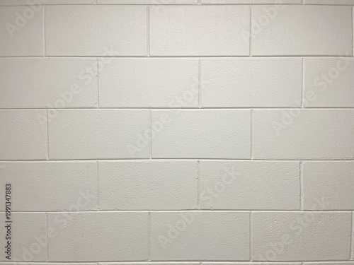 Εκτύπωση καμβά Full frame white painted concrete cinder block wall background texture