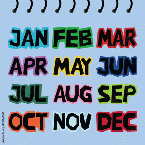 Funky Monthly Calendar