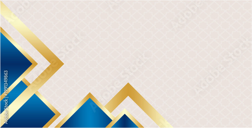Modern Blue Gold Geometric Corner Background