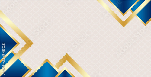 Abstract Blue Gold Diagonal Frame Border Layout