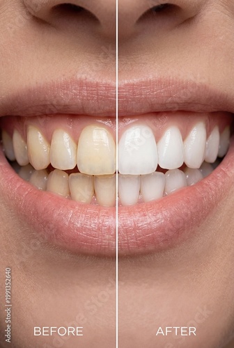Teeth Whitening Before and After Smile Comparison Close Up