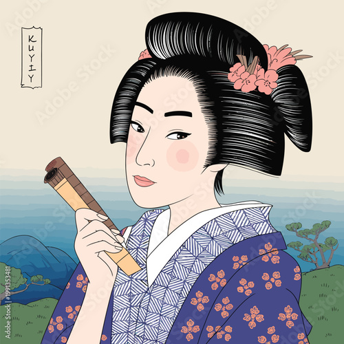 japanese girl with fan