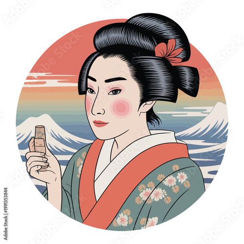 japanese girl with fan