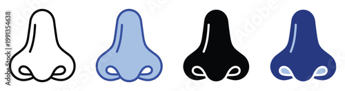 Simple human nose pictogram for medical apps, healthcare topics, and anatomy education materials