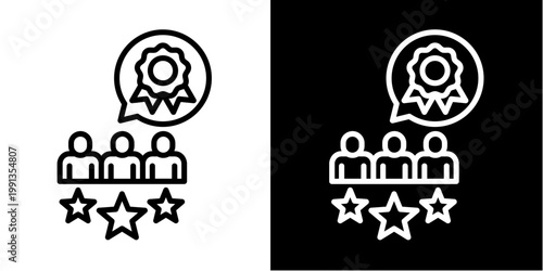 Team Achievement Icon Set White Style Collection