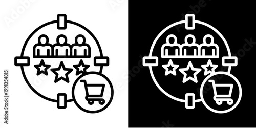 Customer Targeting Icon Set White Style Collection