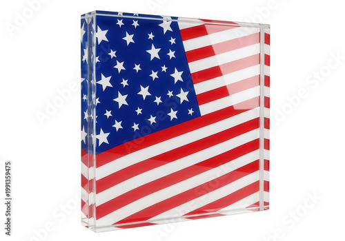 The iconic american flag with bold red and white stripes and blue canton isolated on transparent background