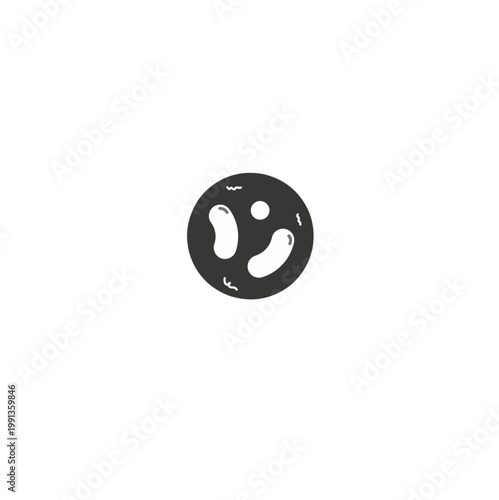 Simple icon of a cell with organelles inside, biological microbiology concept, vector illustration