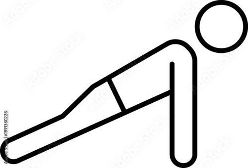 Man Doing Push Up Exercise Line Art Icon