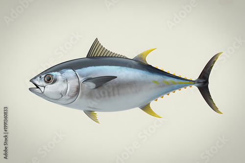Yellowfin Tuna Fish Side View