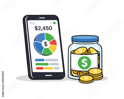 Automatic Recurring Payment Subscription Billing with Credit Card Flat Vector Illustration