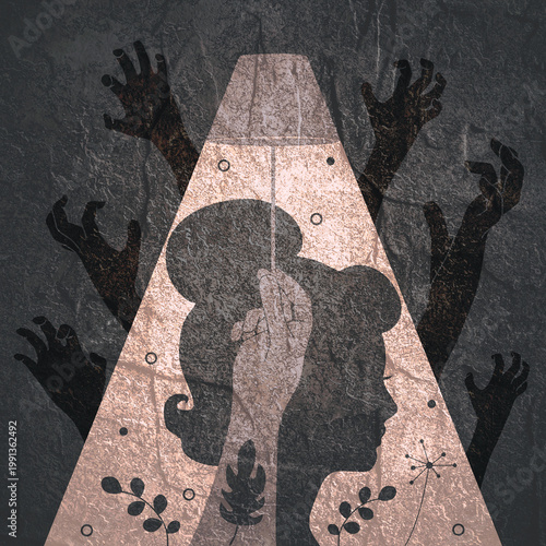 Foto Social concept of sexual assault , domestic violence and harassment