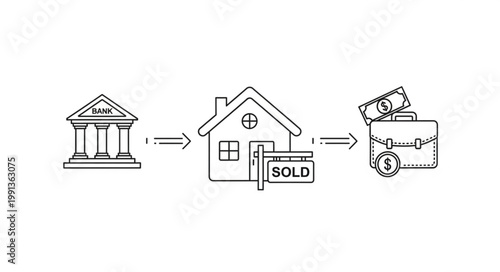 Bank Lends Money For House.