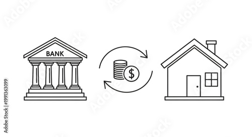 Bank Mortgage Home Loan Concept.