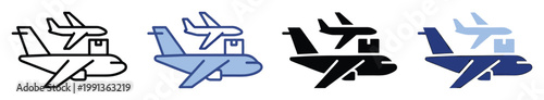 Air cargo logistics icon representing global shipping and express delivery for transportation applications and business.