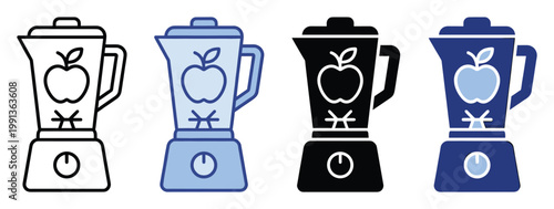 Blender icon for healthy lifestyle applications and kitchen appliance user interface designs