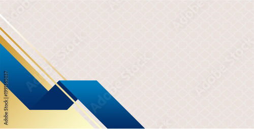 Premium Blue Gold Abstract Corner Frame