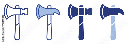 A clear axe tool icon for construction, carpentry, woodworking, and outdoor adventure themed projects.