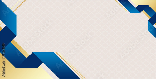 Modern Blue Gold Corner Frame Layout