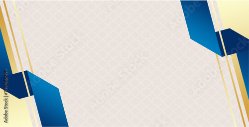 Modern Blue Gold Minimal Corner Border Frame Layout