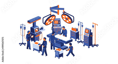 Operating Room Medical Team Working.