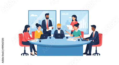 Business people in meeting room.