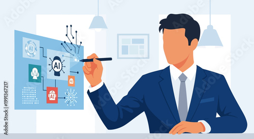 Businessman Explaining Marketing Strategy.