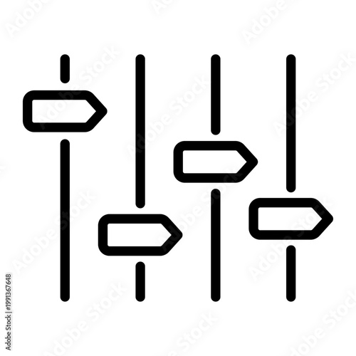 Sliders Control Settings and Preferences Line Icon of Settings and Preferences Icon Set
