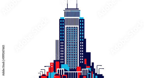 Modern City Skyscraper Building.