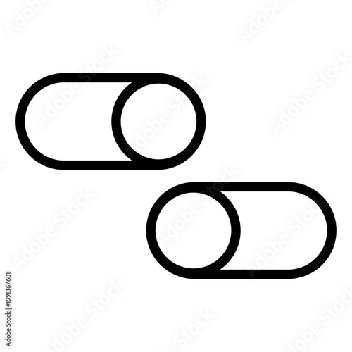 Toggle On - Off Settings and Preferences Line Icon of Settings and Preferences Icon Set