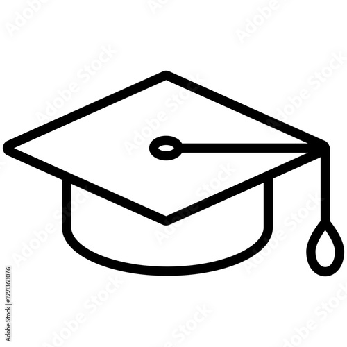 A graduation cap icon representing education, learning, and academic systems