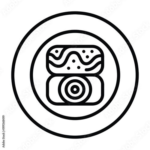 Camera icon with sandwich on plate symbol