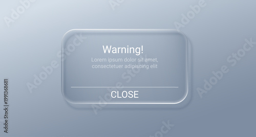 Modern phone notification interface with glass morphism effect. 3D reminder popup with pink button and floating frame design for mobile app alerts.