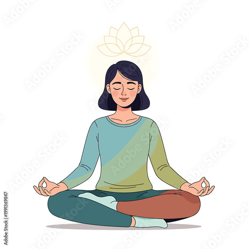 Woman Sitting in Meditation Posture 7.