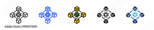 Blockchain Ai Guard Icon Collection With Multiple Styles
