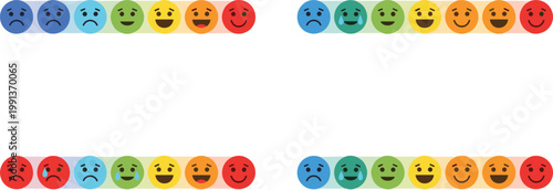 A comprehensive set of colorful emotional feedback scales for measuring customer service satisfaction and product performance in apps