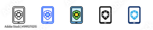 Ai Device Protection Icon Collection With Multiple Styles