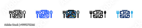 Lunch Time Icon Collection With Multiple Styles
