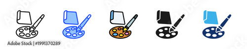 Art Class Icon Collection With Multiple Styles