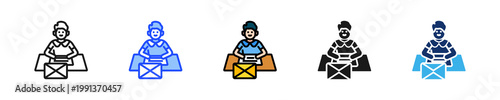 Pen Pal Icon Collection With Multiple Styles