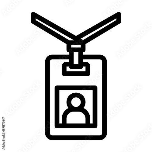 ID Card icon illustration. This is a vector single icon with a line style. It is suitable for various purposes, including website design, mobile app design, and logo design.