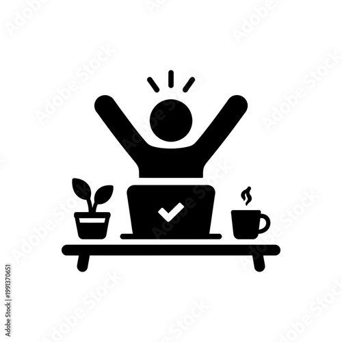 Successful Project Completion Celebration Icon