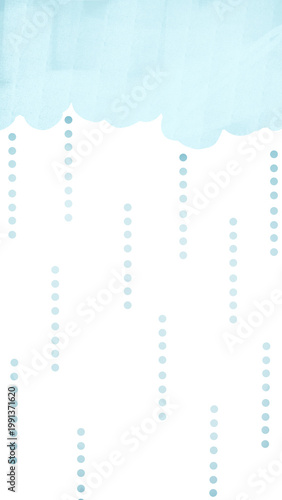 雨の日の手書き風背景イラスト