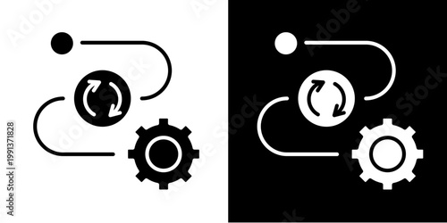 Change Roadmap Icon Set White Glyph Style Collection 
