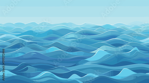 Soothing ocean waves vector seamless pattern calming sea background minimalist marine design relaxing water texture modern style